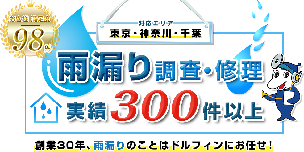 雨漏り調査・修理実績300件以上