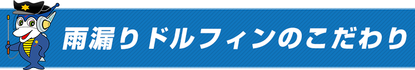 雨漏りドルフィンのこだわり
